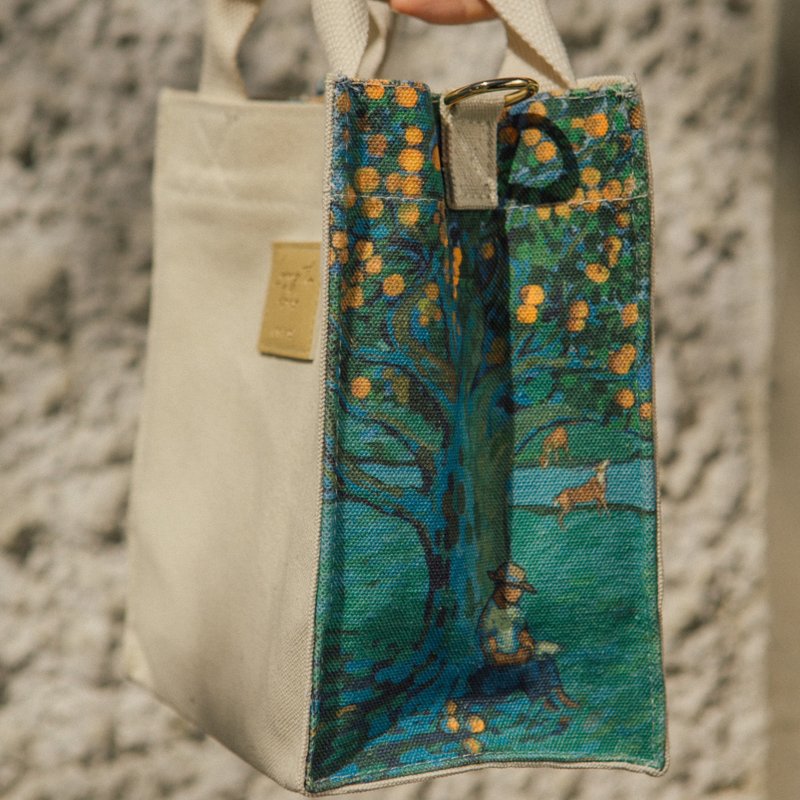 Psalms - Oil Painting of a Tree Crossbody Shoulder Canvas Bag - กระเป๋าแมสเซนเจอร์ - ผ้าฝ้าย/ผ้าลินิน 