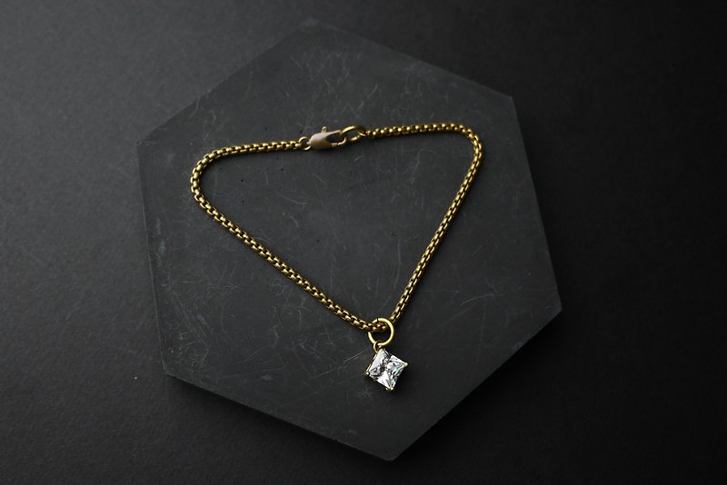 Free Diamond Eye - Brass Bracelet - สร้อยข้อมือ - โลหะ สีทอง