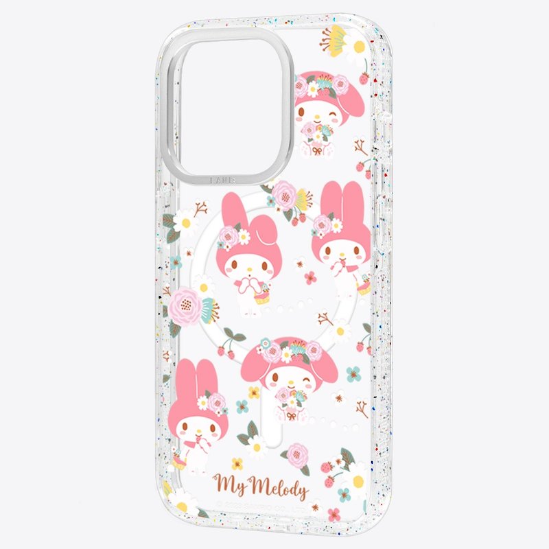 Melody Flower Princess Translucent Frame Standard/Magnetic Version for iPhone 16 15 14 13 Pro Max - เคส/ซองมือถือ - วัสดุอีโค สึชมพู