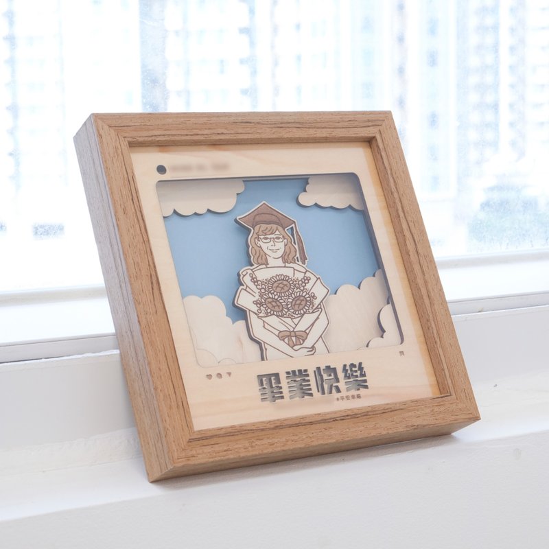 [Customized Yanyan Painting] Wooden Three-dimensional Photo Frame - Picture Frames - Wood Brown