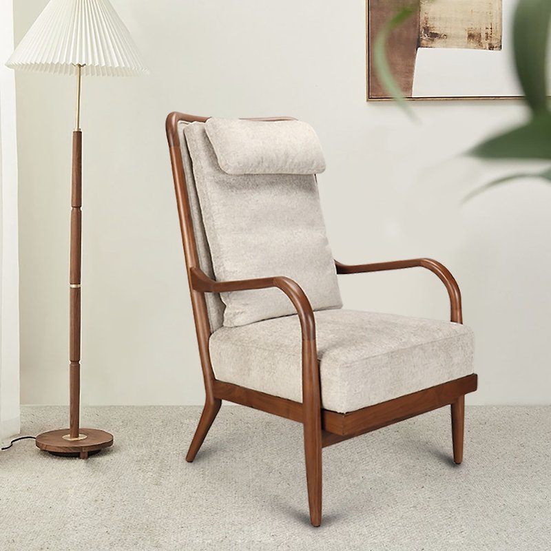 [D3 Log Home] Nellie North American walnut leisure chair single chair sofa chair - Chairs & Sofas - Wood 