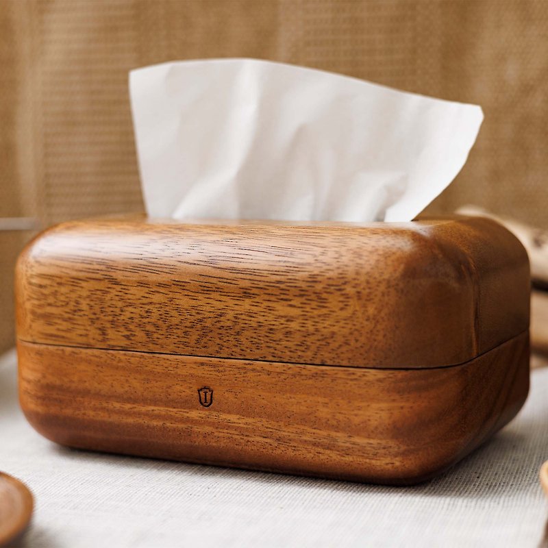 Islandoffer島嶼製作 南美胡桃木紙巾盒 適合客廳茶几飯廳 (一件) - 紙巾盒 - 木頭 金色