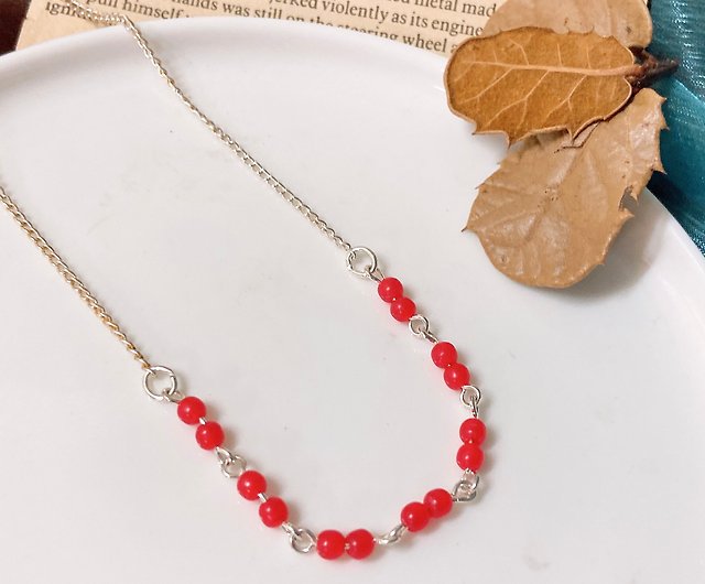 Red Bead Necklace Small