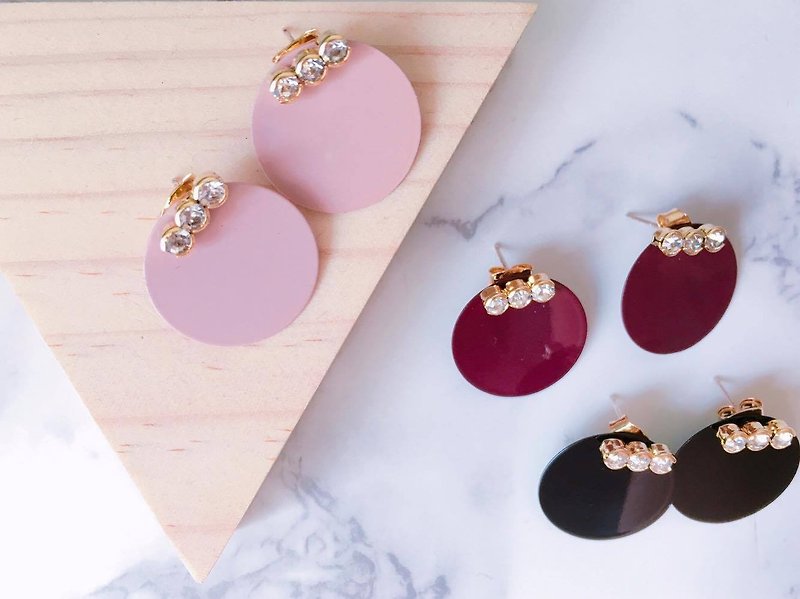 PickPick 925 sterling silver gemstone earrings | powder - Earrings & Clip-ons - Other Metals Pink