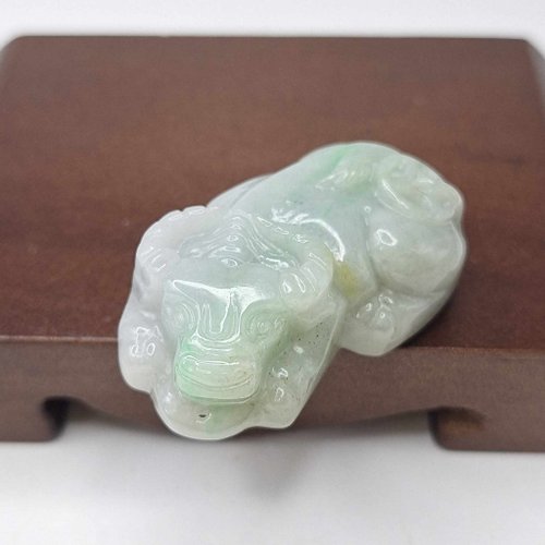 緣圓翡翠 細膩紫三彩小牛 水牛 吊墜 | 天然緬甸玉A貨翡翠