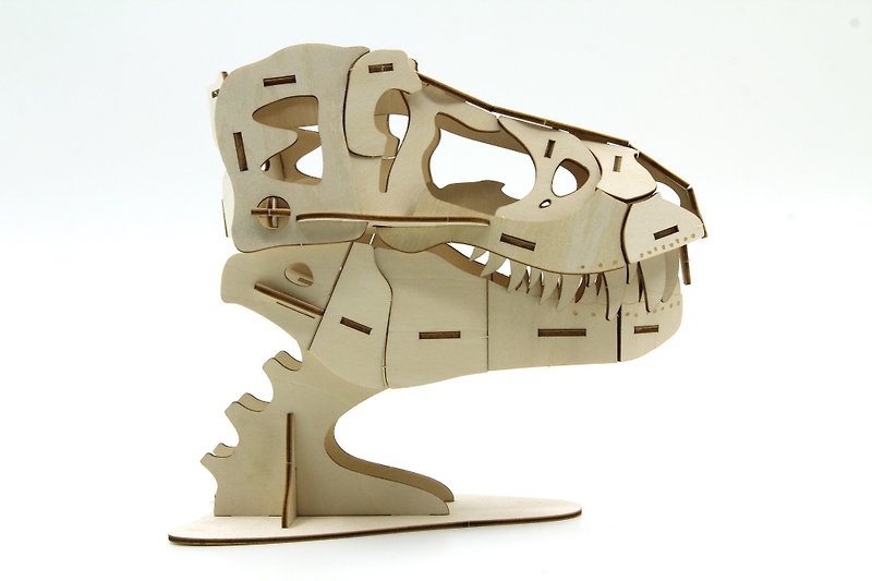 Jigzle® 3D立體拼圖系列 | 木質霸王龍頭股拼圖 | 超療癒 - 木工/竹藝/紙雕 - 木頭 咖啡色