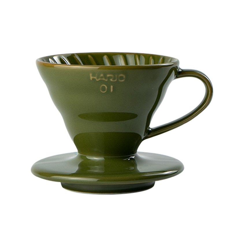 HARIO V60 Lanmei Tea 01 Rainbow Magnet Filter Cup/VDC-01-AG-EX - เครื่องทำกาแฟ - ดินเผา สีเขียว