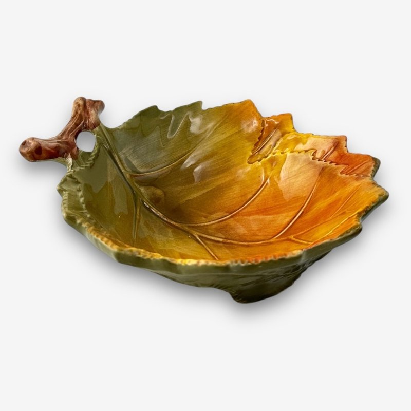 義大利手工陶-LT 秋季河岸 葉型碗 19x16cm - 碗 - 陶 橘色