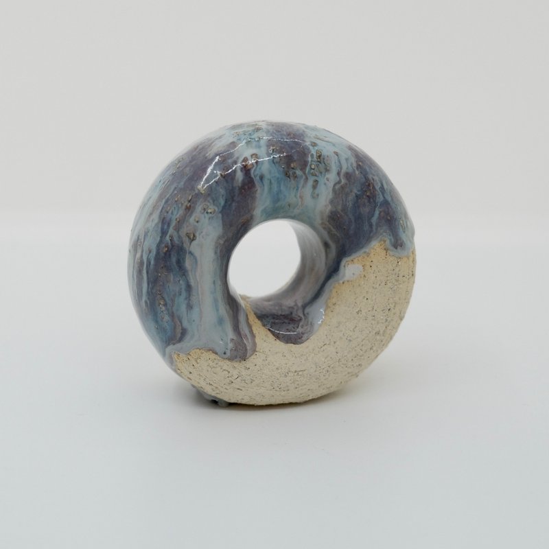 手工陶瓷冬甩線香插 - 擺飾/家飾品 - 陶 咖啡色