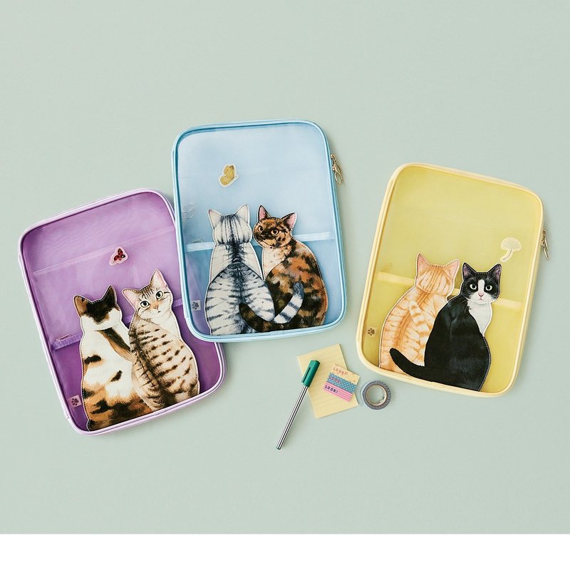 [Cat Department] Summer Cute Meow A4 Transparent Folder - Folders & Binders - Polyester 