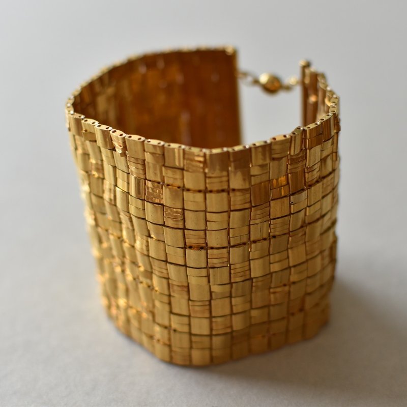 細胞 60mm / gold - 手鍊/手環 - 玻璃 