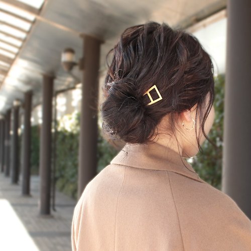 sandaime bankin-ya KANZASHI Hair pin 【Basic / Square / Gold】