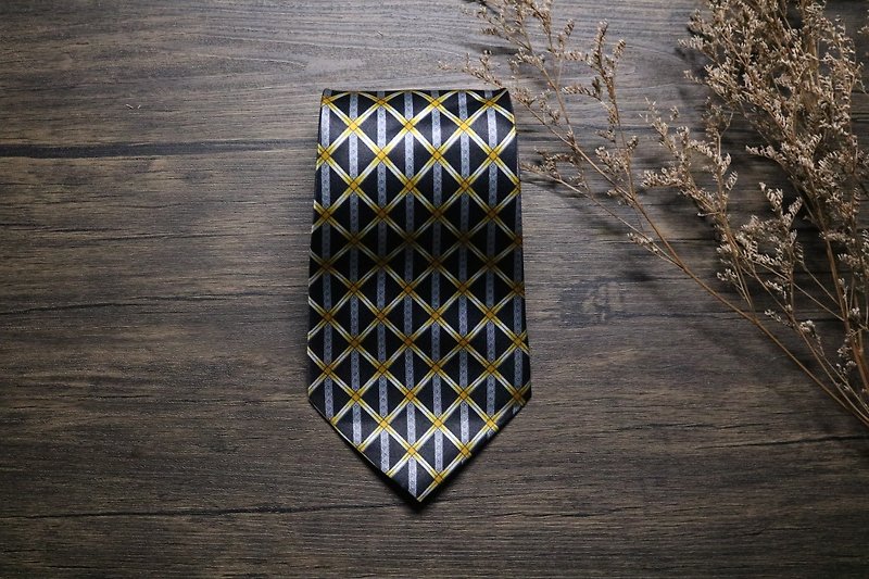 墨緑のチェックのシルクのネクタイ/ビジネスエリート百合necktie - ネクタイ・タイピン - シルク・絹 多色