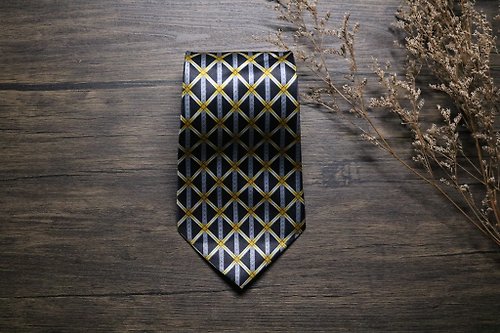 壞紳士 墨綠格紋真絲領帶/商務精英百搭necktie