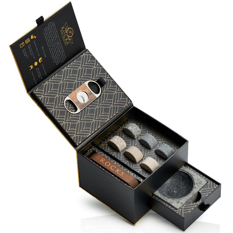 ROCKS/Top cigar set gift box - แก้วไวน์ - หิน 