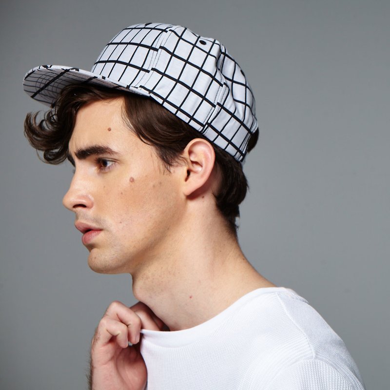 Stone'As Snapback / Pane Check Check Hat Baseball Cap White - Hats & Caps - Other Materials White