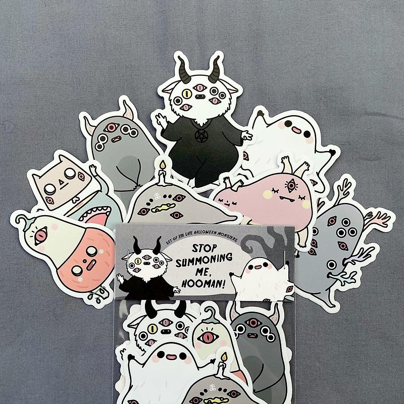 Stop Summoning Me, Hooman | Set of 8 waterproof monster stickers - Stickers - Waterproof Material Multicolor