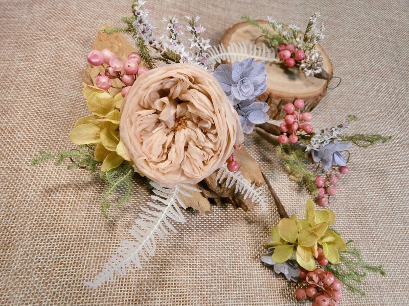 乾燥花飾品【繽紛樂園】花飾 新秘飾品 乾燥花髮飾 新娘髮飾 - 髮夾/髮圈 - 植物．花 