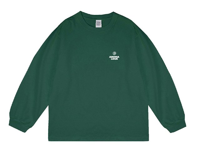 長袖コットンシャツ　サンドウォッシュ柔らかい長袖Tシャツ　裾切りっぱなし　レンガ色　フリーサイズ　L287DRE        