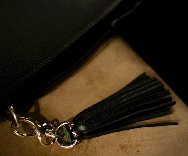 Calee Studs&Embossing Assort Leather Key Ring レザーリベット