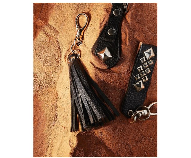 Calee Studs&Embossing Assort Leather Key Ring レザーリベット