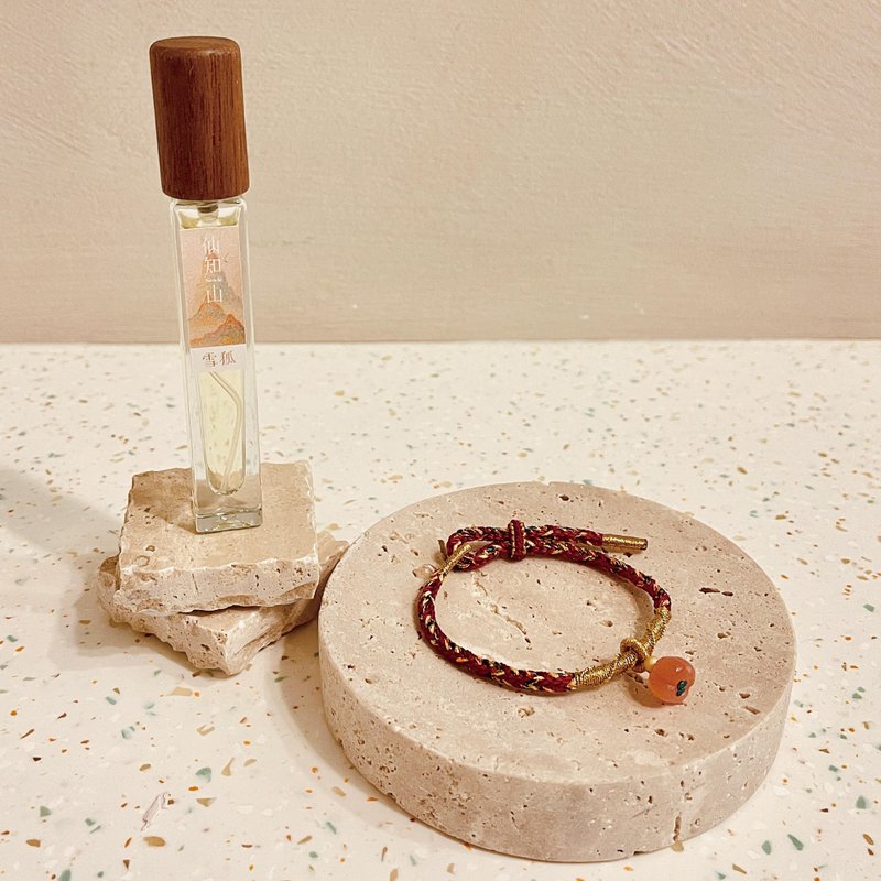仙知福袋 桃花  ( 雪狐香氛與紅桃花手繩 組合限定 人緣 禮物 ) - 手鍊/手環 - 寶石 粉紅色