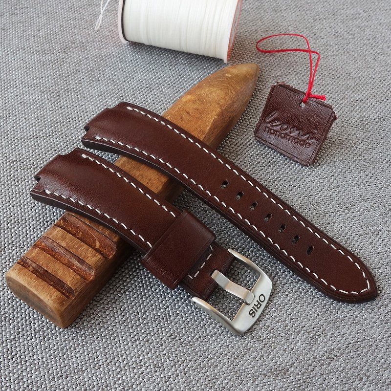Brown Watch Strap for ORIS Aquis, genuine leather watchband - Watchbands - Genuine Leather Brown