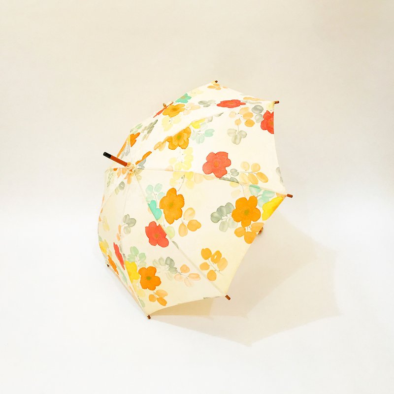 Parasol, made of antique silk kimono, handcrafted by Japanese craftsmen #18 - Umbrellas & Rain Gear - Silk Yellow