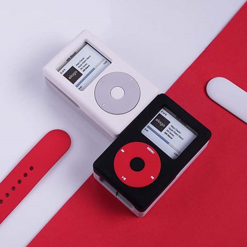 Silicone Gadgets Black - elago W6 Apple Watch classic retro player shape charging stand