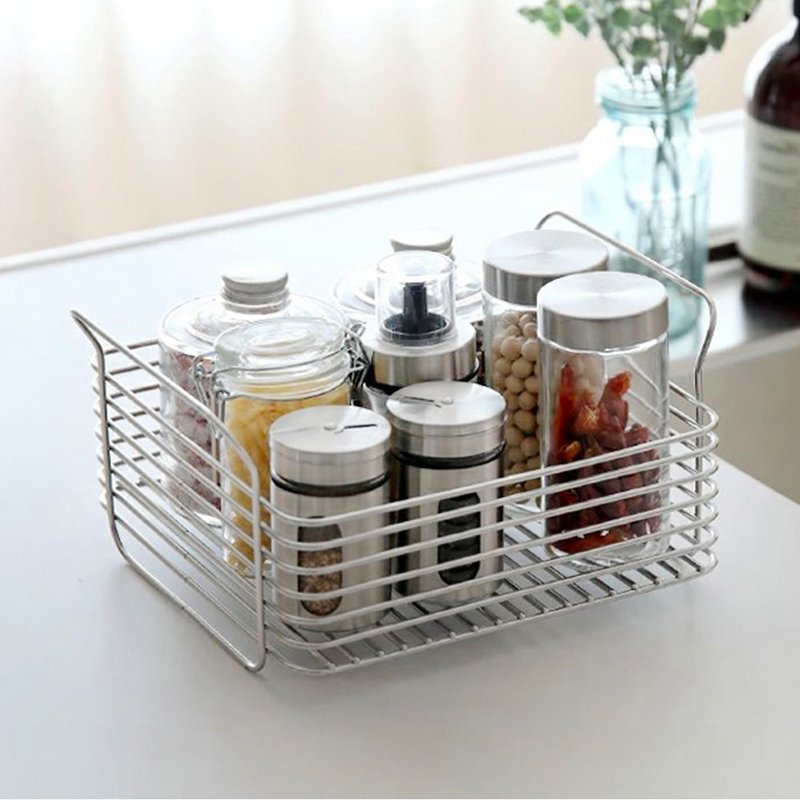 日本霜山 304不鏽鋼可層疊置物架/萬用收納架-S - 層架/置物架/置物籃 - 不鏽鋼 銀色