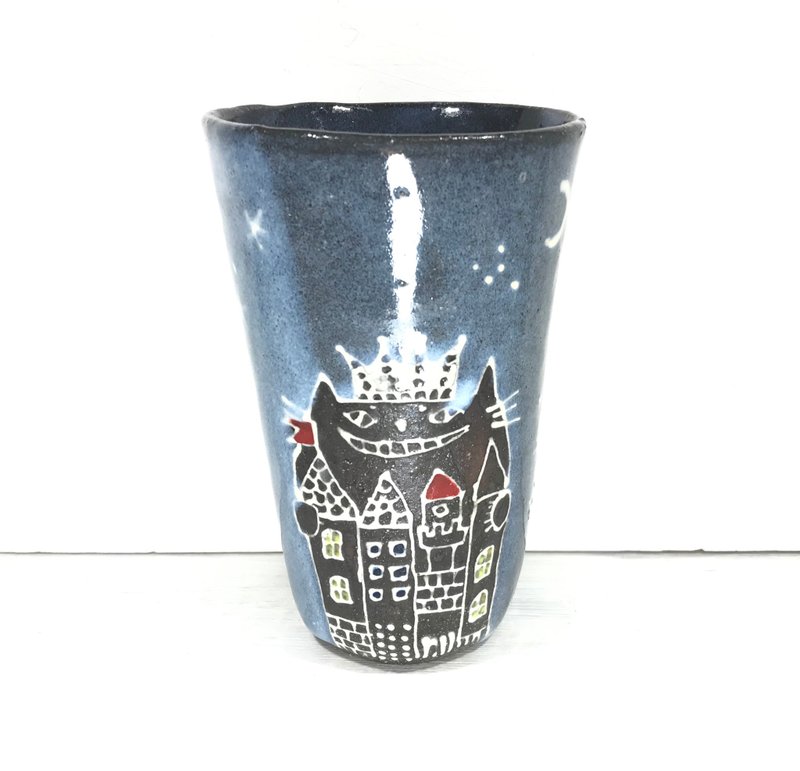 猫城のタンブラー　TALL　 500ml入ります - 咖啡杯/馬克杯 - 陶 藍色