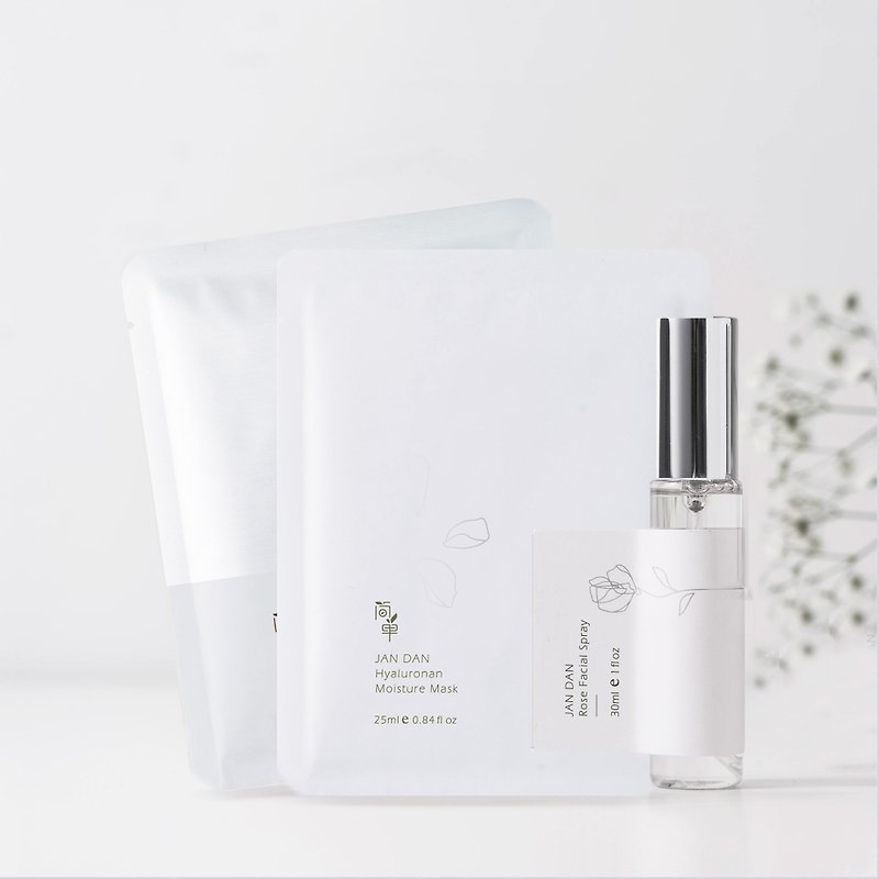 rose facial spray 30ml, hyaluronan moisture mask and whitening mask - Toners & Mists - Other Materials White