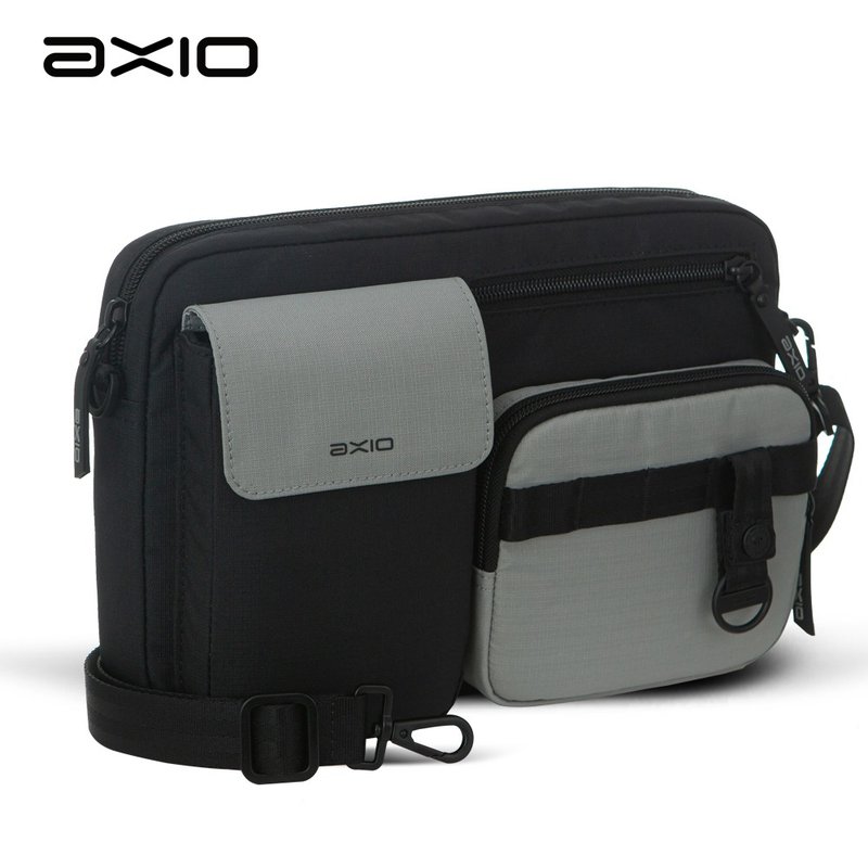 AXIO Outdoor Shoulder bag casual hiking side shoulder bag (AOS-4) gray - กระเป๋าเป้สะพายหลัง - ไฟเบอร์อื่นๆ 