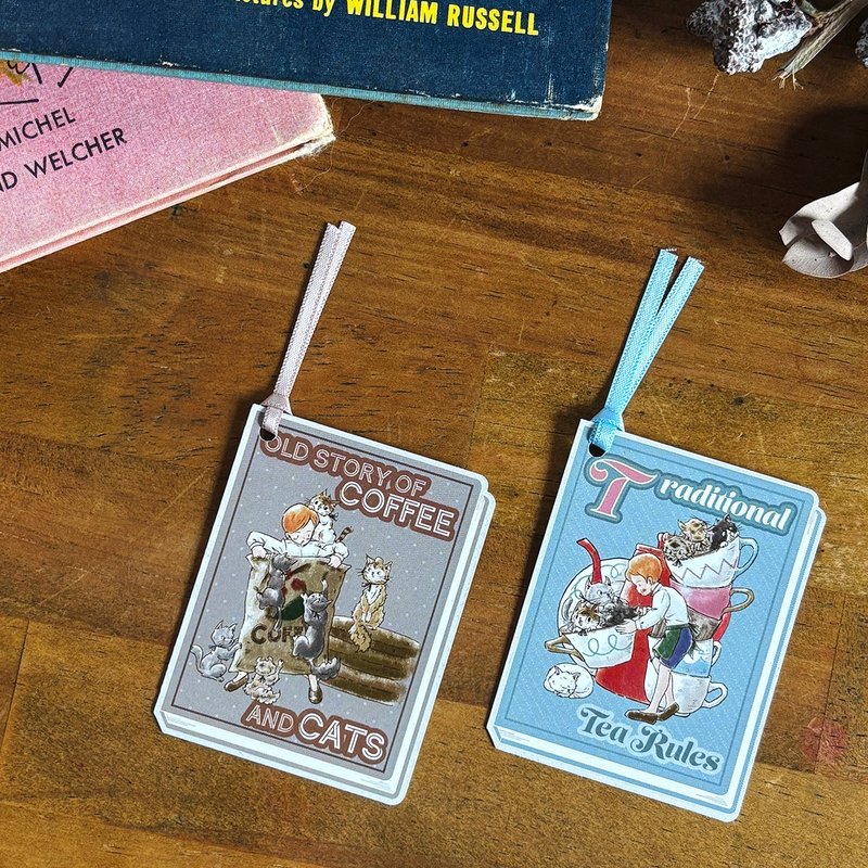 greeting card_洋書ギフトタグandブックマーク - 卡片/明信片 - 紙 多色