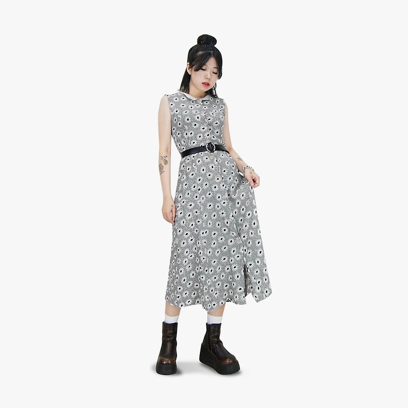 A‧PRANK: DOLLY :: Vintage VINTAGE black and white daisy sleeveless vintage dress (D709013) - One Piece Dresses - Cotton & Hemp 