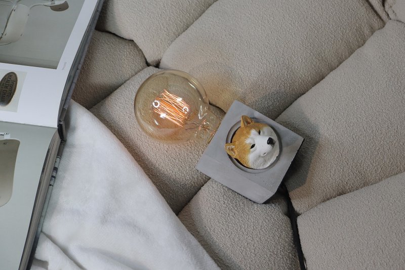 Akebono MUSE Akita Square Cement Table Lamp - โคมไฟ - ปูน สีเทา