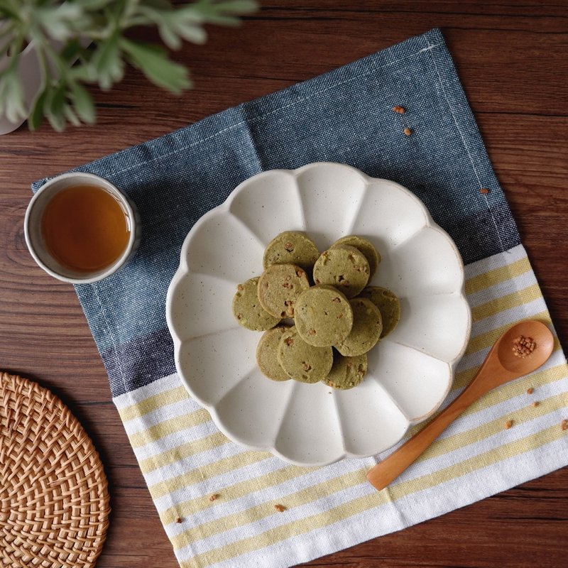 擂茶小圓餅 - 2 小桶 (盒) - 手工餅乾 - 新鮮食材 綠色