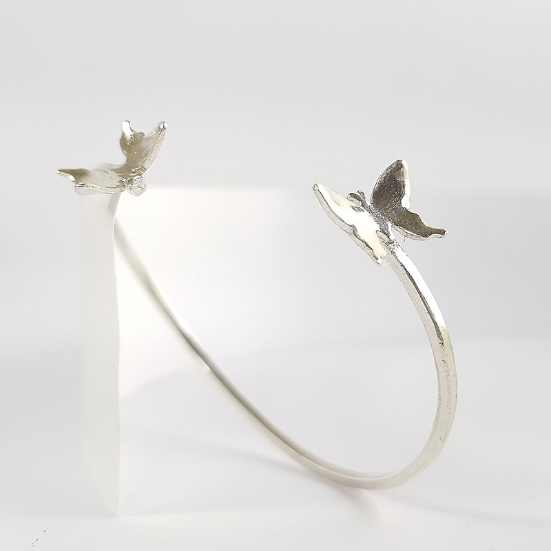 [ColorDay] Butterfly 925 sterling silver bracelet - Bracelets - Other Metals Silver