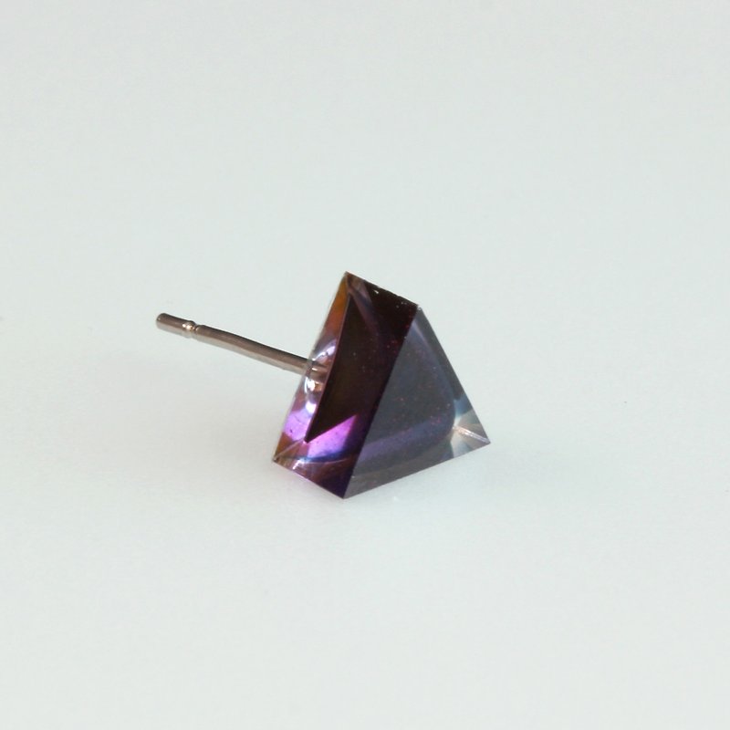 藍色樹脂耳環 / 726 / 三角形 / Devil Inside - 單隻 - 耳環/耳夾 - 塑膠 紫色