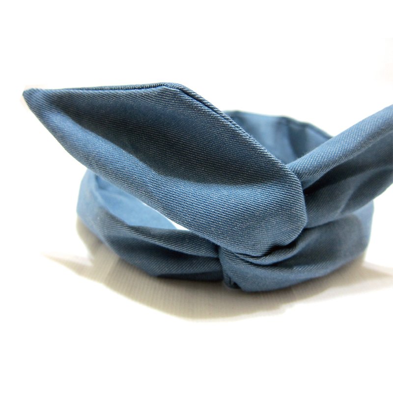 Light blue aluminum hairband - ที่คาดผม - ผ้าฝ้าย/ผ้าลินิน สีน้ำเงิน