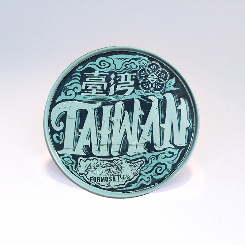 Taiwan Imprint [Taiwan Impression Round Coaster] - Coasters - Other Metals Blue