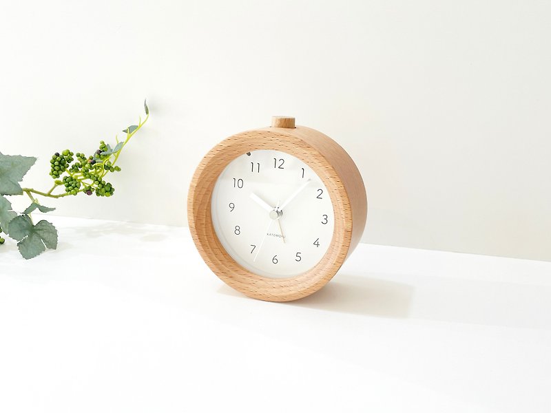 KATOMOKU alarm clock 6  beech (km-89N) made in japan - นาฬิกา - ไม้ 