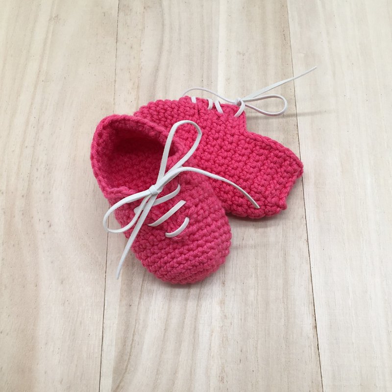 Slip-On Baby Booties, Crochet Shoes, Socks, Sneaker, Boots, Footwear for Kids - 男/女童鞋 - 棉．麻 紅色