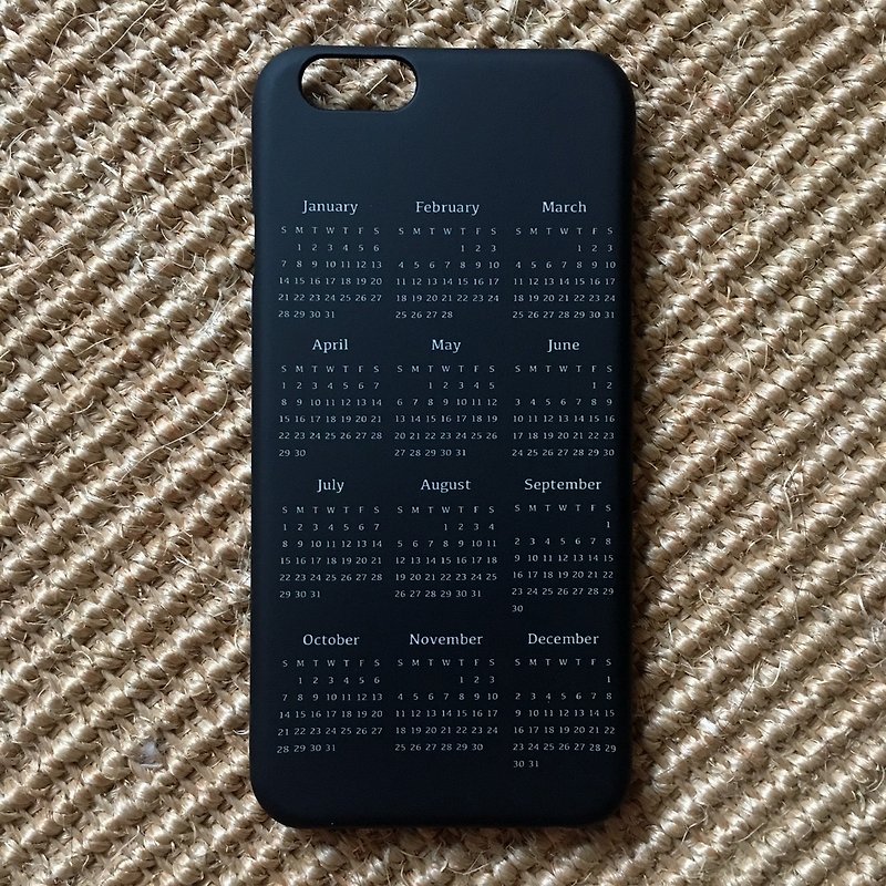 2018 Calendar Calendar/Black/Hard Shell/Text Mobile Shell iphone,HTC,Samsung,Sony,Zenfone,Oppo,Millet - Phone Cases - Plastic Black