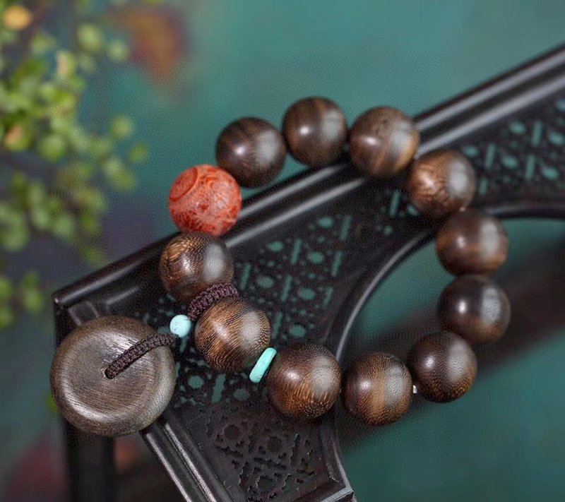 精品加裡曼丹老料沉香20MM手串 天然保真 油脂爆滿發亮 醇厚奶香 - 手鍊/手環 - 其他材質 