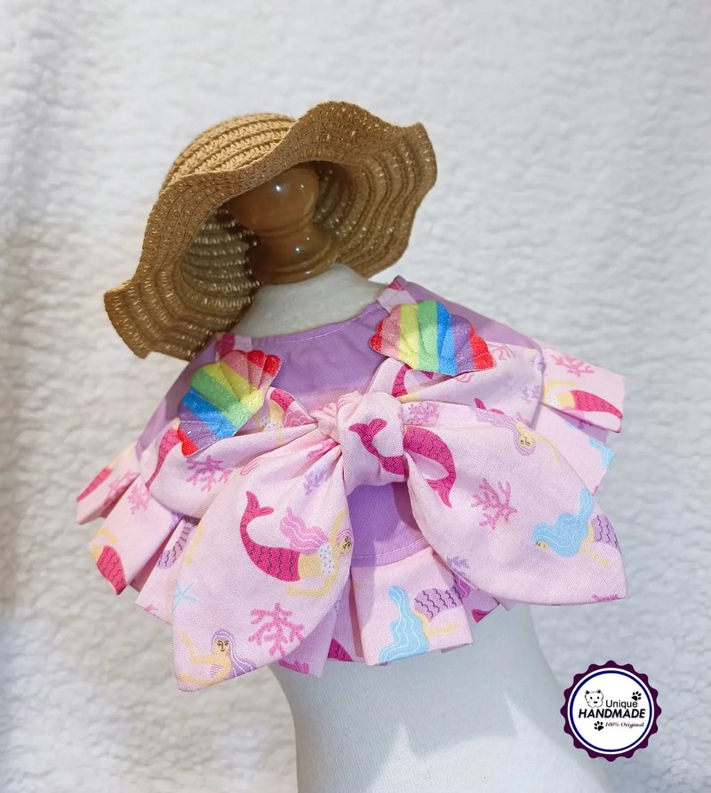 Summer Aloha  bikini 2 in 1 造型頸飾 寵物 貓犬 狗狗 頸 - 寵物衣服 - 棉．麻 粉紅色