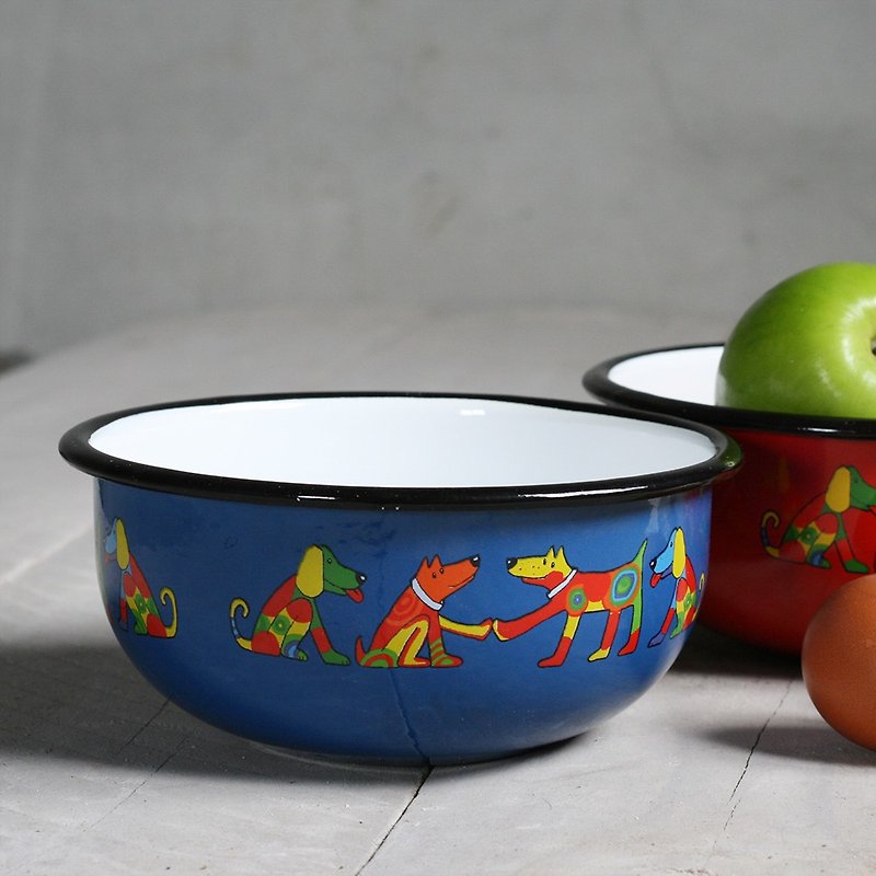 Smaltum Prague enamel soup bowls _ keep the heart of the dog _ blue green (FDN000470) - Bowls - Enamel Blue