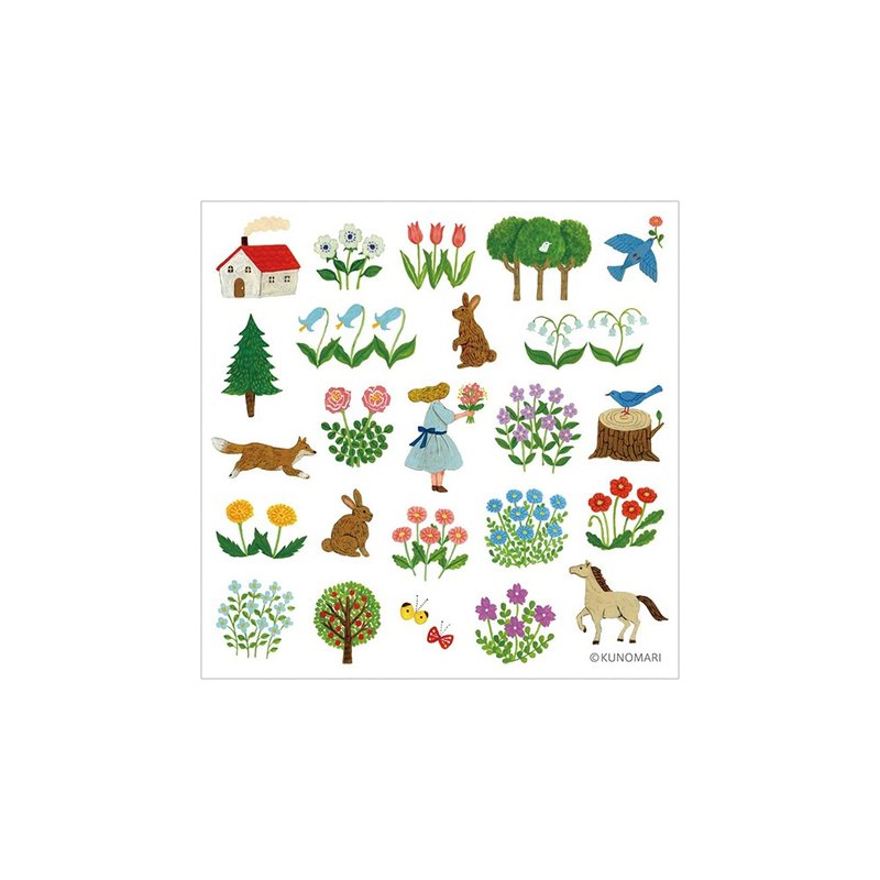 [KING JIM] pop up three-dimensional sticker garden - สติกเกอร์ - พลาสติก หลากหลายสี