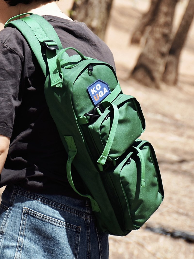 Green Bee Vertical Long Nylon Wide Shoulder Messenger Bag - Messenger Bags & Sling Bags - Nylon Green