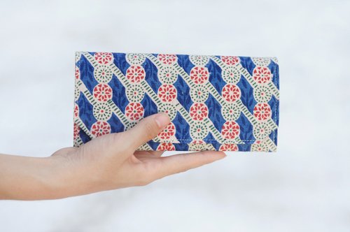 アンティークファブリック　洗えるクラフト紙長財布-花火